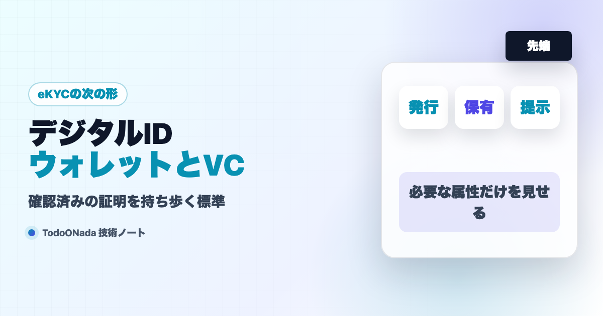 デジタルIDウォレットとVC。eKYCの次の形